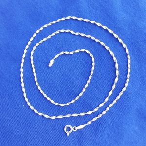 Sterling Silver 925 Twisted Herringbone Chain 20" Brand New